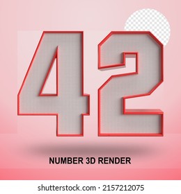 NUMMER 3D-RENDER-LINIE ROT UND TEXTURE
