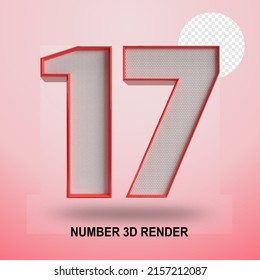 NÚMERO DE LÍNEA DE RENDER 3D ROJA Y TEXTURA