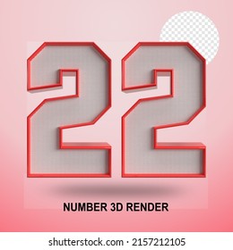 NUMBER 3D RENDER LINE RED AND TEXTURE