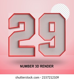 NÚMERO DE LÍNEA DE RENDER 3D ROJA Y TEXTURA
