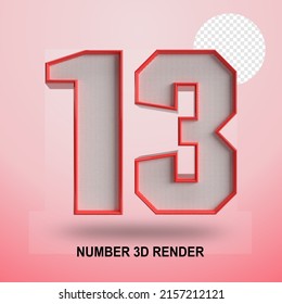NUMBER 3D RENDER LINE RED AND TEXTURE
