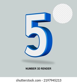 NUMMER 3D-RENDER-WEISSER BLAUER-FARBE