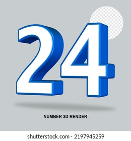 NUMBER 3D RENDER WHITE BLUE COLOR