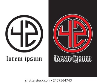 Number 4 and 2 logo vector illustration. Creative logo for business, luxury, alphabet A-Z, premium logo, 42. Can use for logo, infographic, banner, poster, web design. Isolated for graphic design.