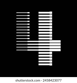 Ilustración del icono del logotipo de 4 líneas numéricas