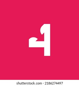 Number 4 with Arrow simple logo icon design template elements