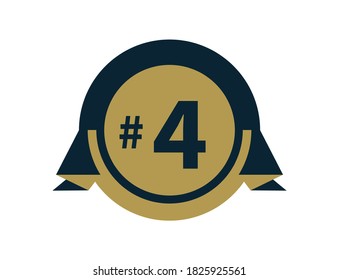 Number 4  badge design vector