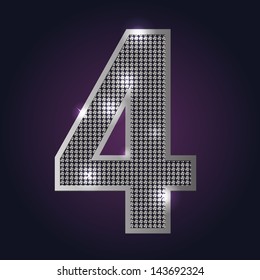 Number 4 blink blink vector on dark background