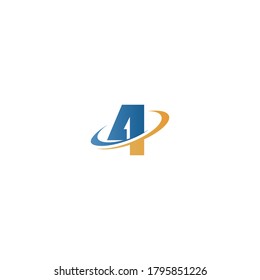 Number 4 circle Logo, Concept Number 4 + icon circle