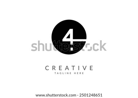 Number 4 in a circle logo design