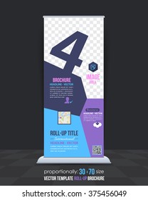 Number 4 Concept Business Roll-Up Banner Design, Vertical Advertising Vector Template
