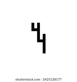 Number 4 4 connect, square geometric symbol simple logo vector