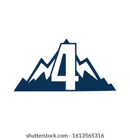 NUMBER 4 Creative logo and symbol template design