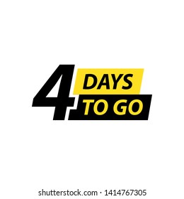 Number 4 of days to go. Collection badges sale, landing page, banner.Vector illustration.