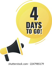 Number 4 of days left to go. Badge with, sale, landing page, banner.
