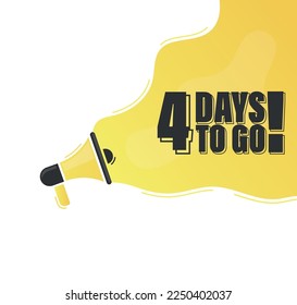 Number 4 of days left to go. Badge with, sale, landing page, banner.