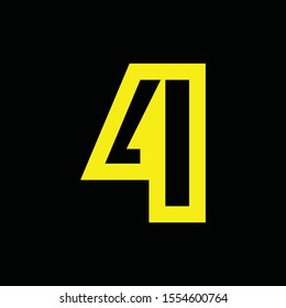 number 4 design template, with black background
