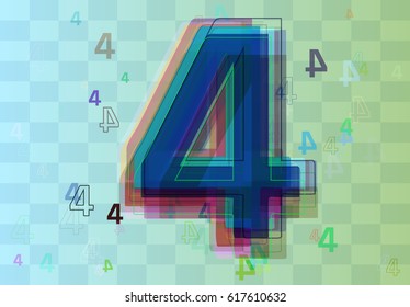 Number 4 design texture