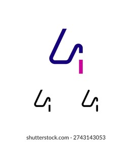 Number 4, digital numeral four, including set of three different cyber numbers, vector illustration 10EPS
