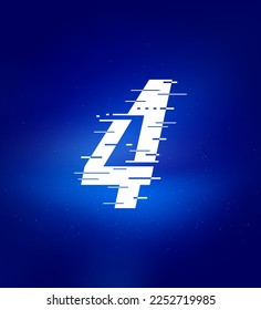 Logotipo de velocidad rápida número 4. Número animado. Etiquetas tecnológicas, titulares de partidos, afiches deportivos, diseño de libros y afiches, etc.