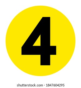 Number 4 Floor Marker Symbol, Vector Illustration, Isolate On White Background Label. EPS10