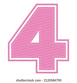 number 4, four letter icon