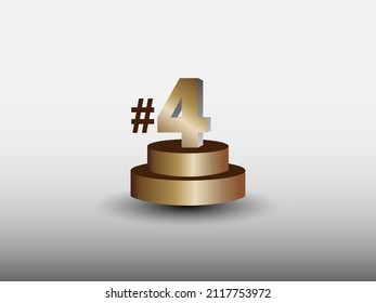 NUMMER 4, 4 AUF DER PODIUMVEKTORGRAFIK FÜR DIE AUSGABE VON SYMBOL-LOGO-ELEMENT