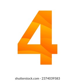 número 4 diseño de logotipo de icono de gradiente 