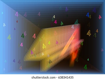 Number 4 icon background