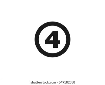 Number 4 icon vector illustration on white background