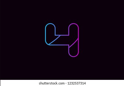 number 4 logo design blue and pink color suitable for a company or business