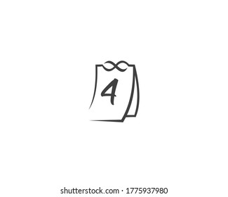 number 4 logo design icon