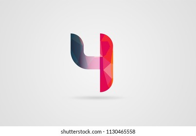 number 4 logo design with rainbow colors suitable for a company or business