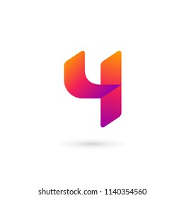 Number 4 logo icon design template elements