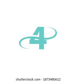 Number 4 logo icon design vector illustration