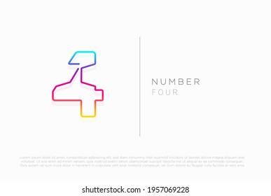 Number 4 logo icon design, vector template