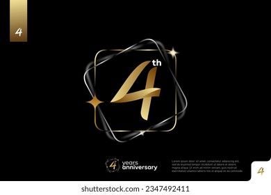 Number 4 logo icon design, 4th birthday logo number, anniversary 4
