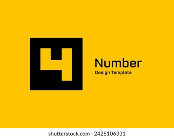 Number 4  logo icon design template elements