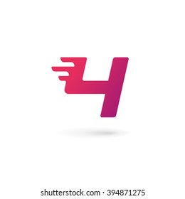 Number 4 logo icon design template elements