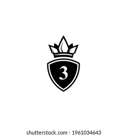 number 4 logo with king crown symbol for company logo icon design.