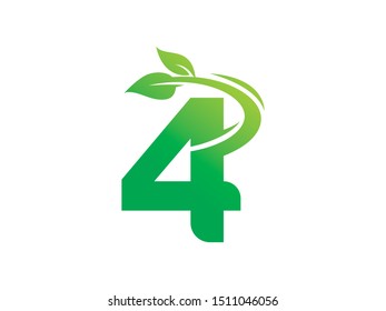 Number 4 logo or symbol template design