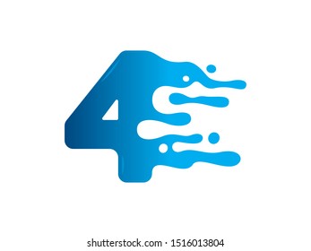 Number 4 logo or symbol template design