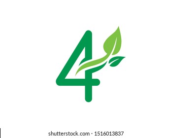 Number 4 logo or symbol template design