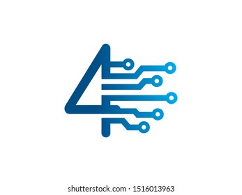 Number 4 logo or symbol template design