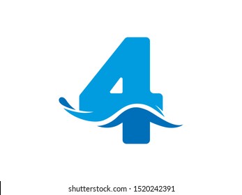 Number 4 logo or symbol template design