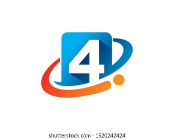 Number 4 logo or symbol template design