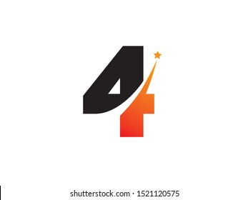 Number 4 logo or symbol template design