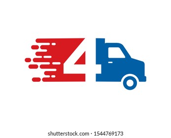 Number 4 logo or symbol template design