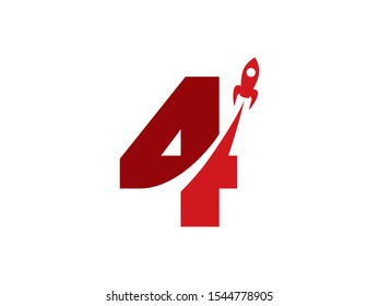 Number 4 logo or symbol template design