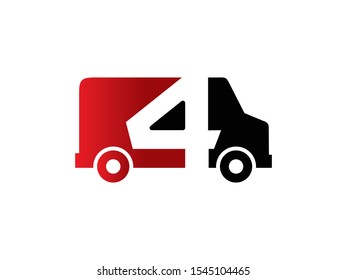 Number 4 logo or symbol template design